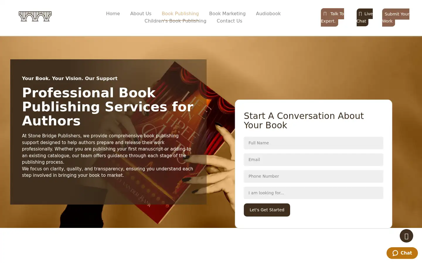Screenshot of stonebridgepublishers.com