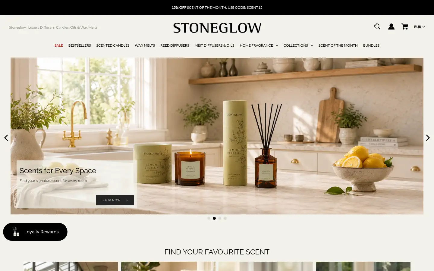 Screenshot of stoneglowcandles.co.uk