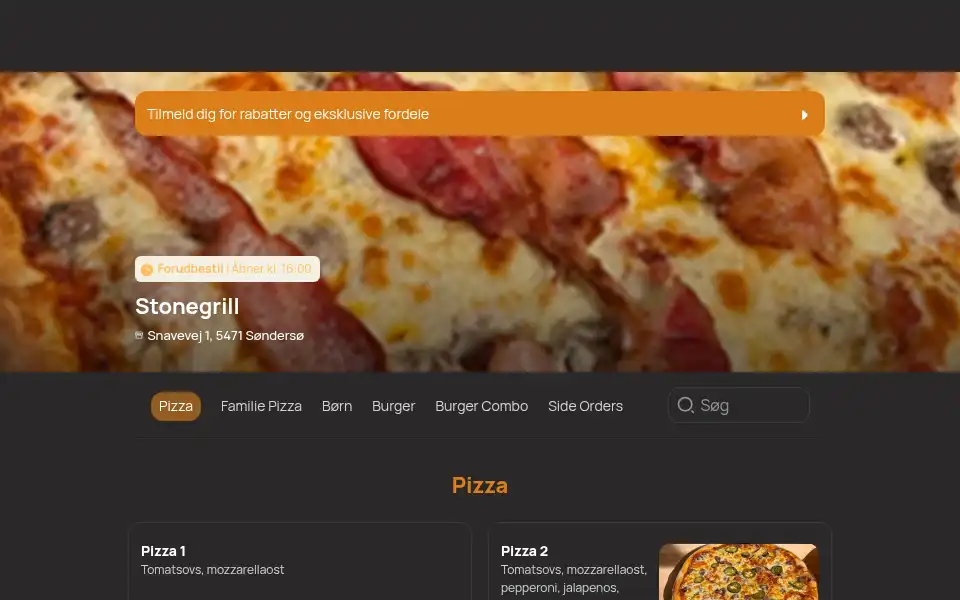 Screenshot of stonegrill.dk
