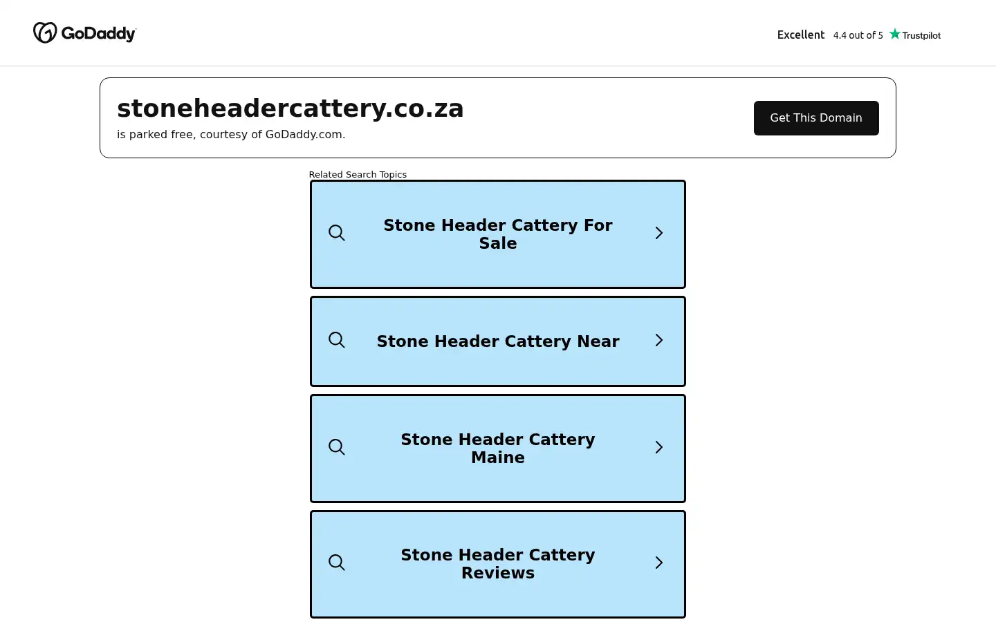 Screenshot of stoneheadercattery.co.za