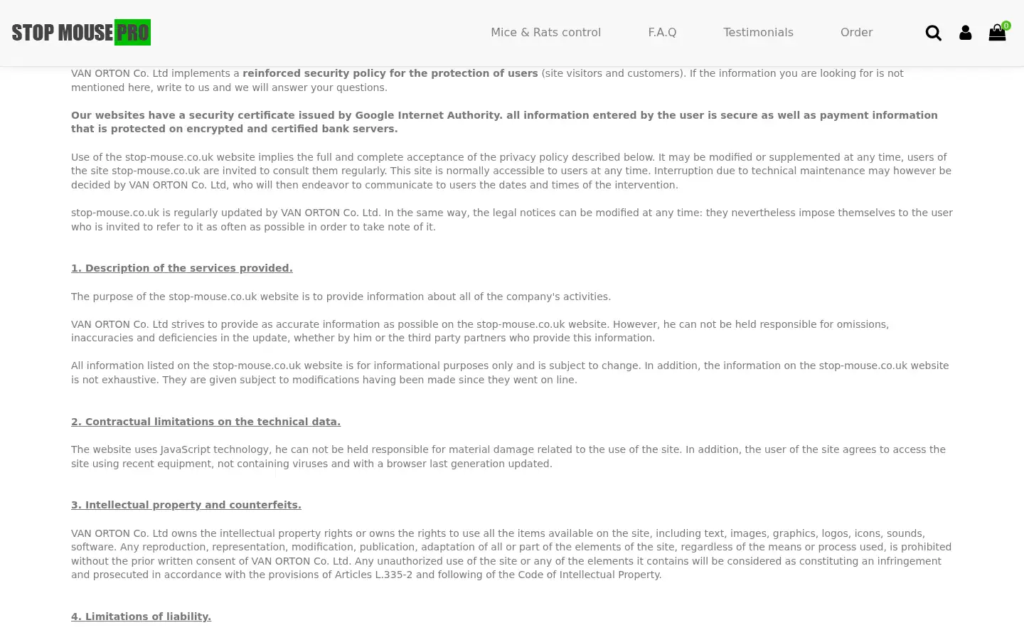Screenshot of stop-mouse.co.uk