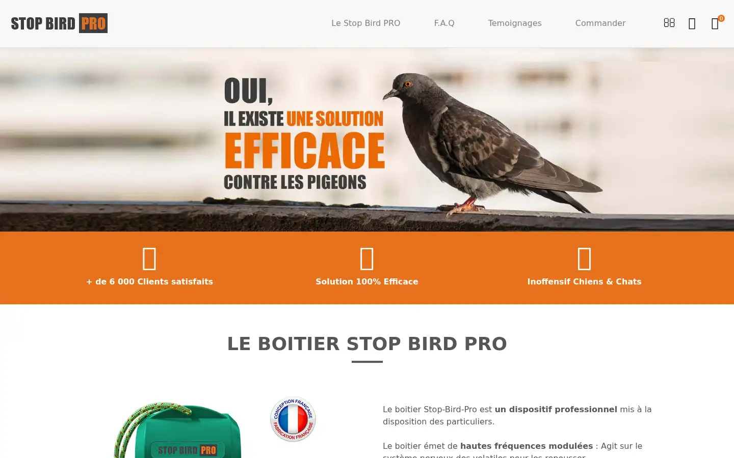 Screenshot of stop-pigeon.fr