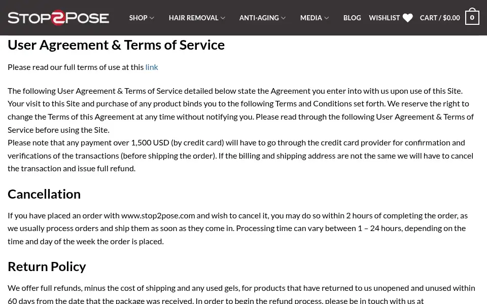 Screenshot of stop2pose.com