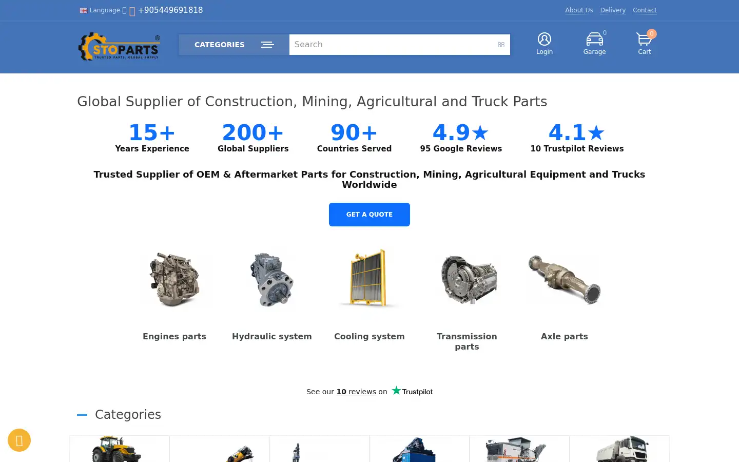 Screenshot of stoparts.com
