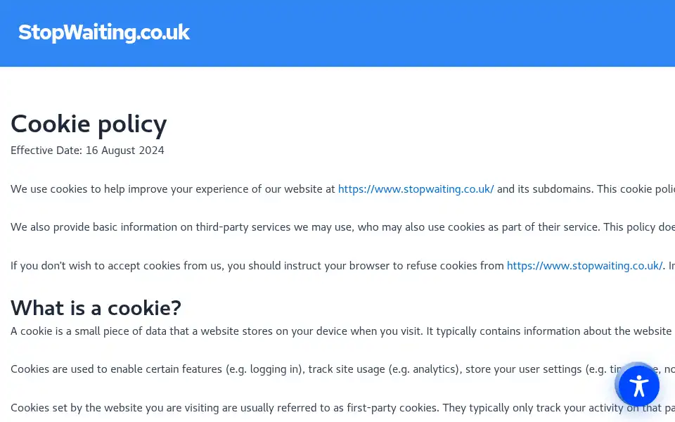 Screenshot of stopwaiting.co.uk