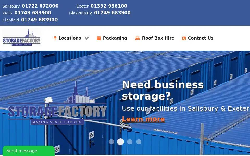 Screenshot of storagefactory.co.uk