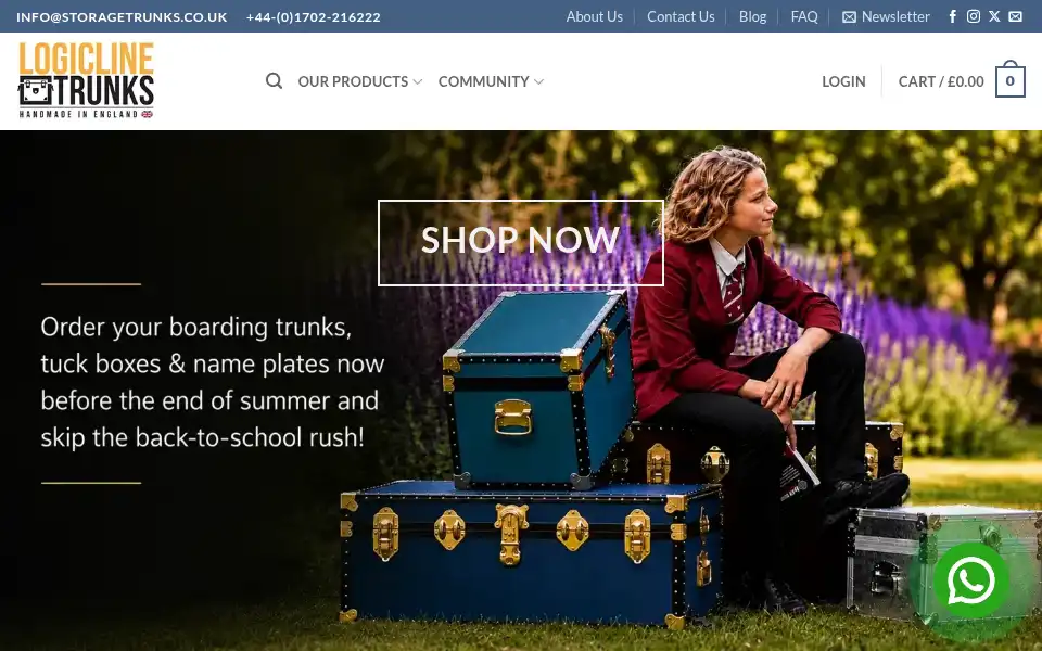Screenshot of storagetrunks.co.uk