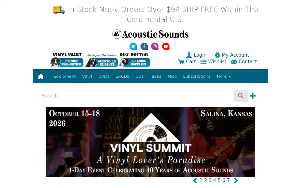 Screenshot of store.acousticsounds.com
