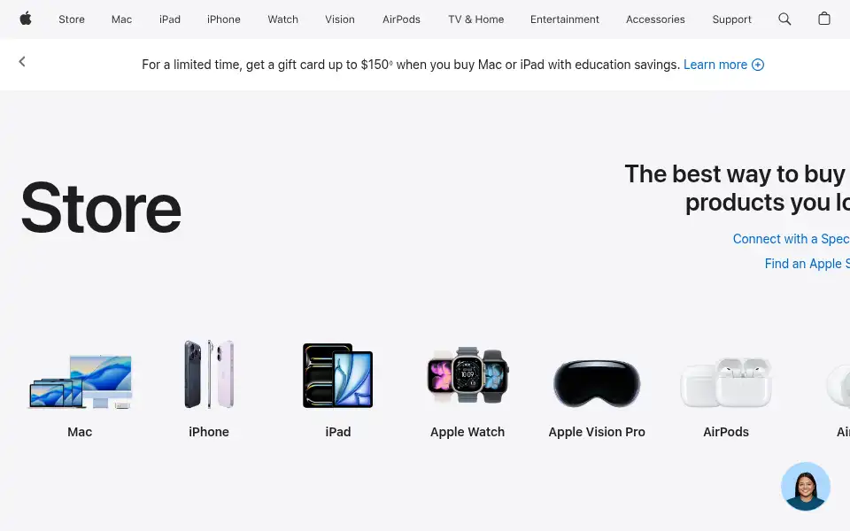 Screenshot of store.apple.com