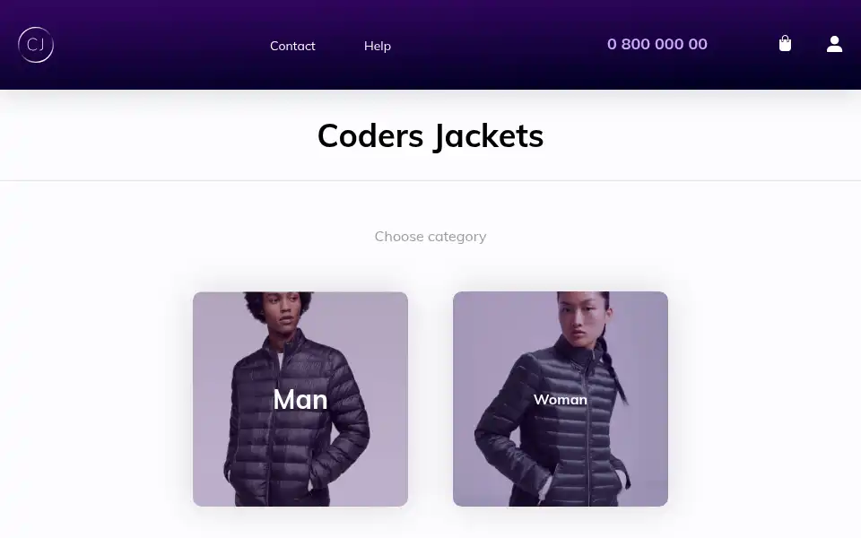 Screenshot of store.codersjackets.com