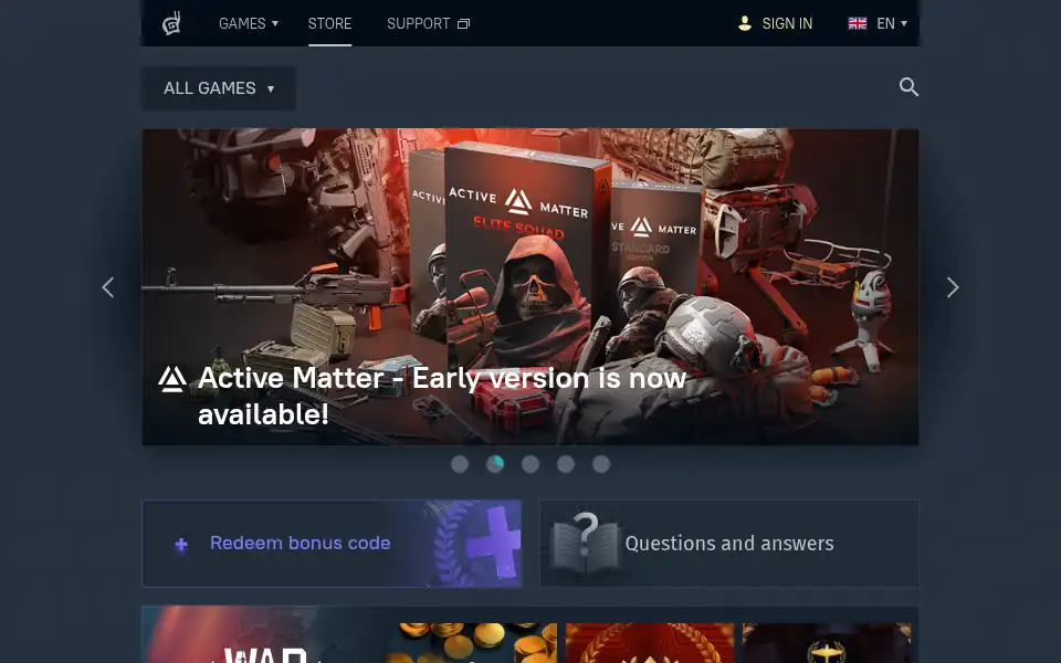 Screenshot of store.gaijin.net
