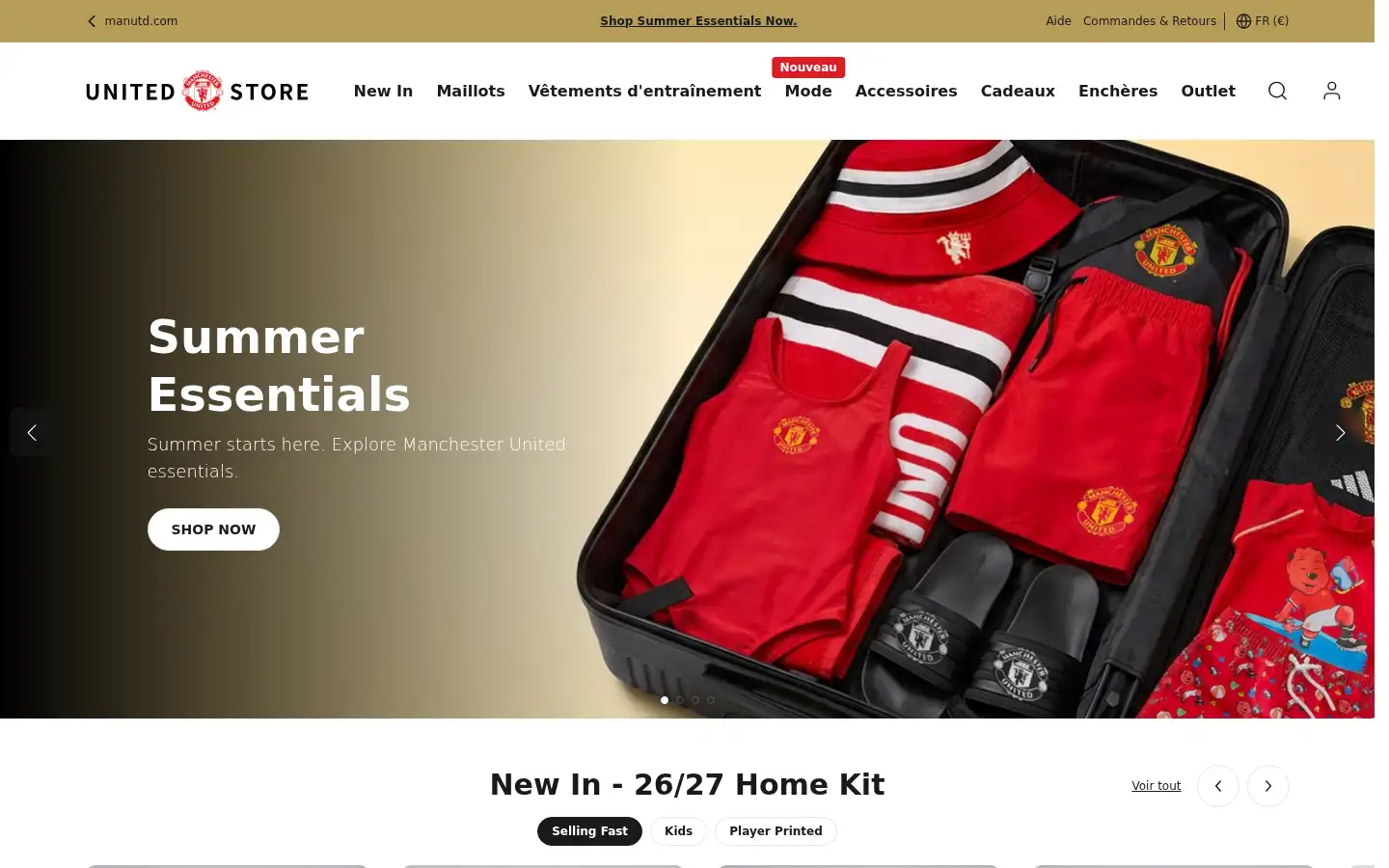 Screenshot of store.manutd.com