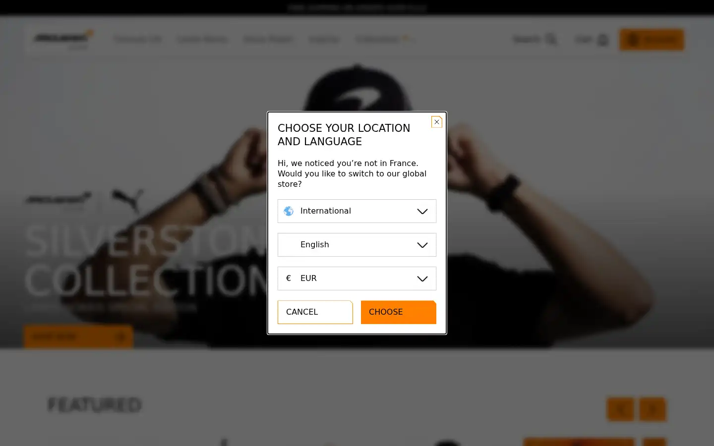 Screenshot of store.mclaren.com