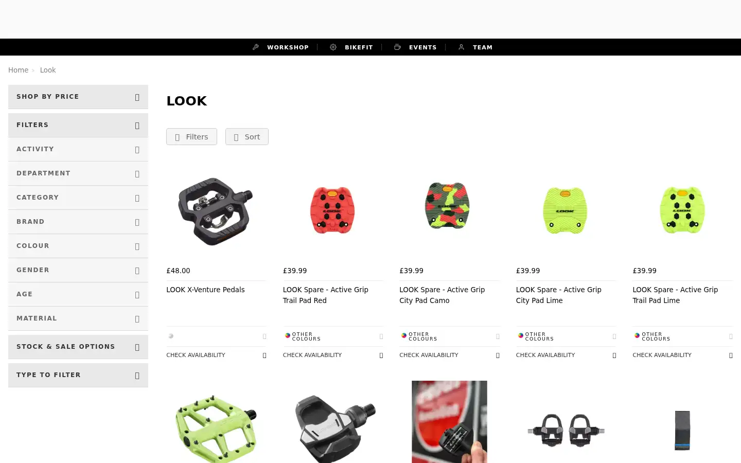 Screenshot of store.pedalrevolution.co.uk