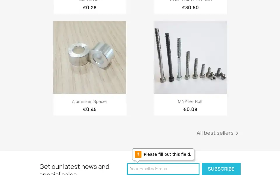 Screenshot of store.thingibox.com