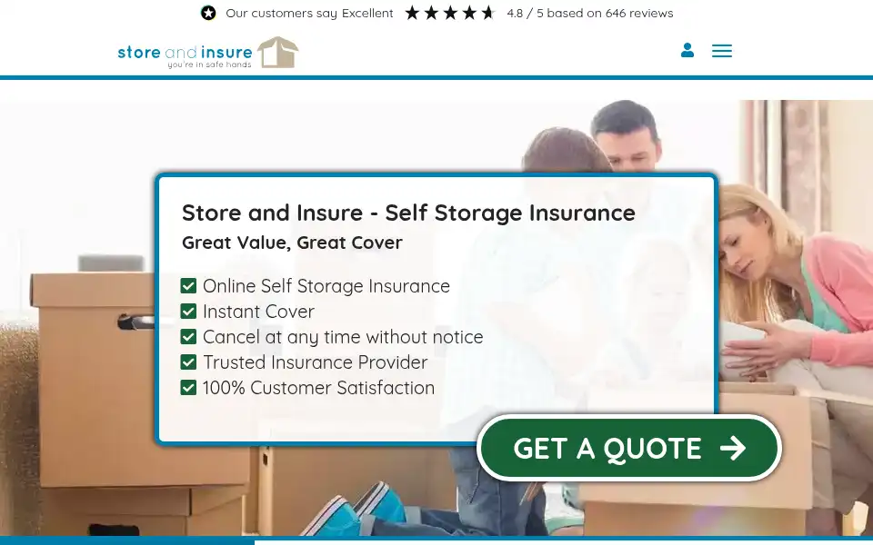 Screenshot of storeandinsure.co.uk