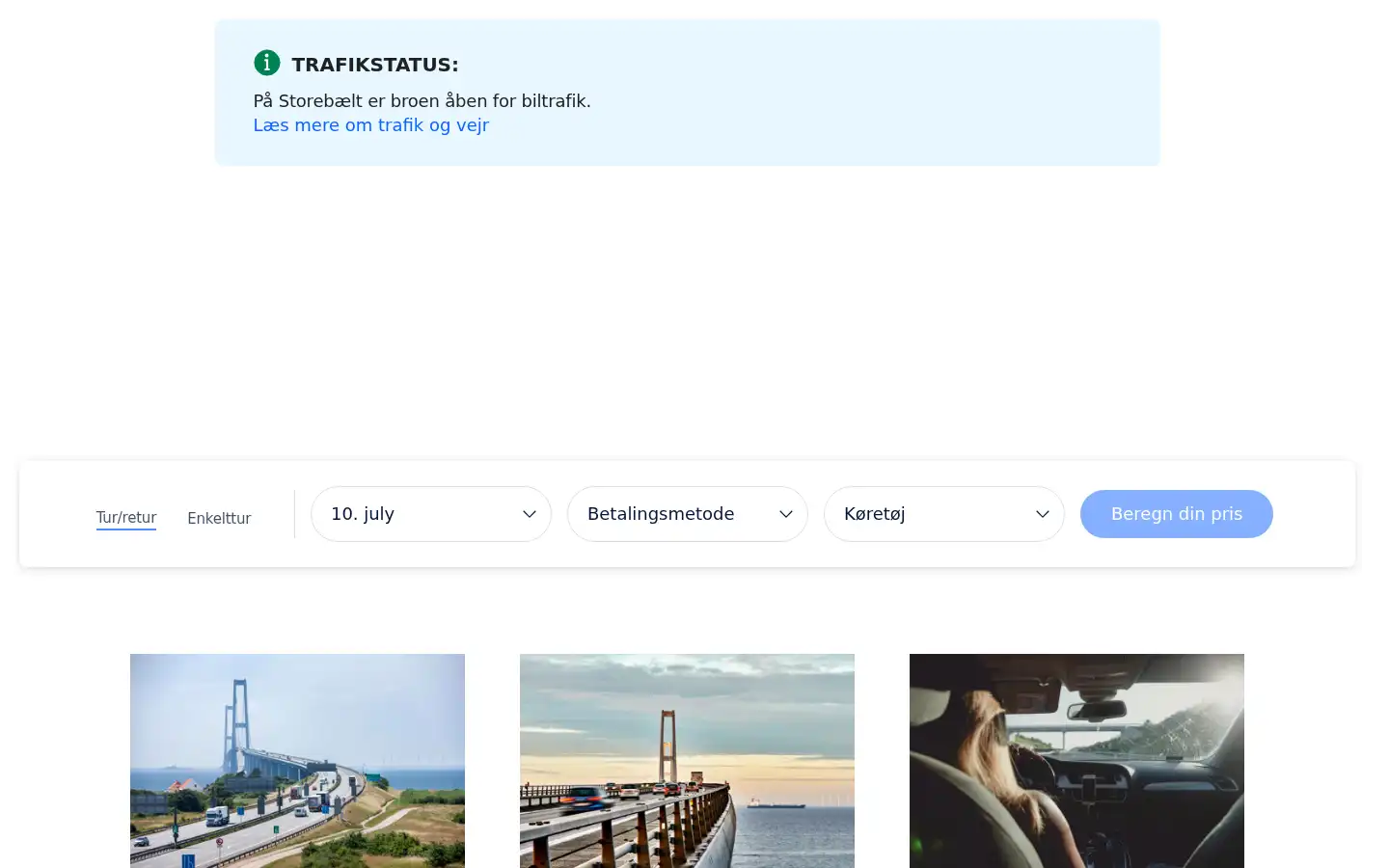 Screenshot of storebaelt.dk