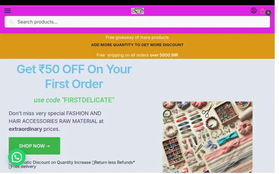 Screenshot of storedelicate.com