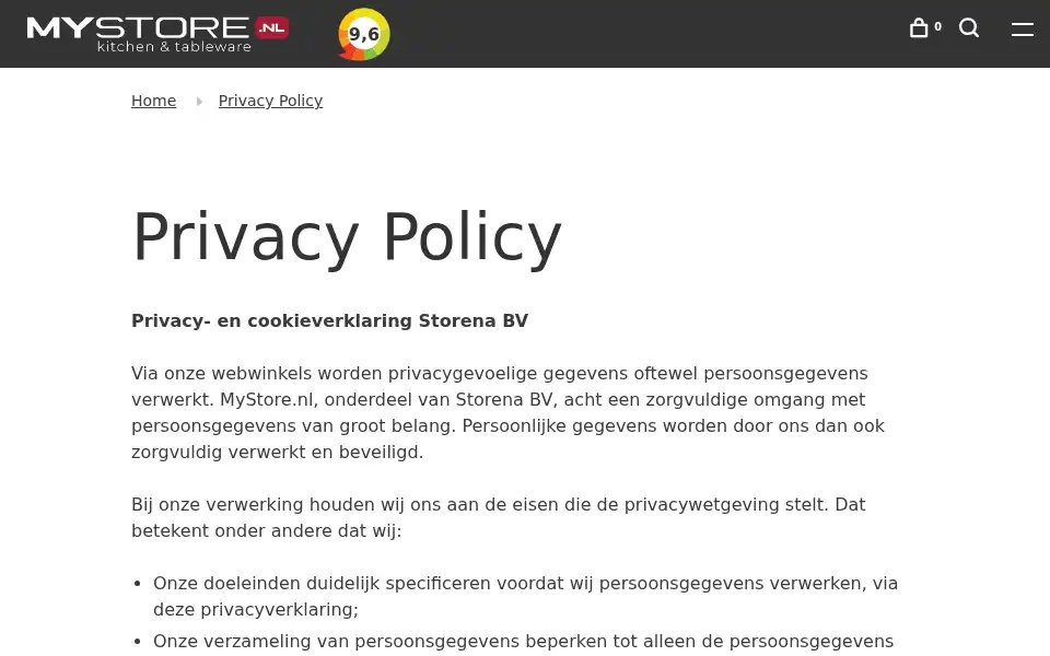 Screenshot of storena.nl