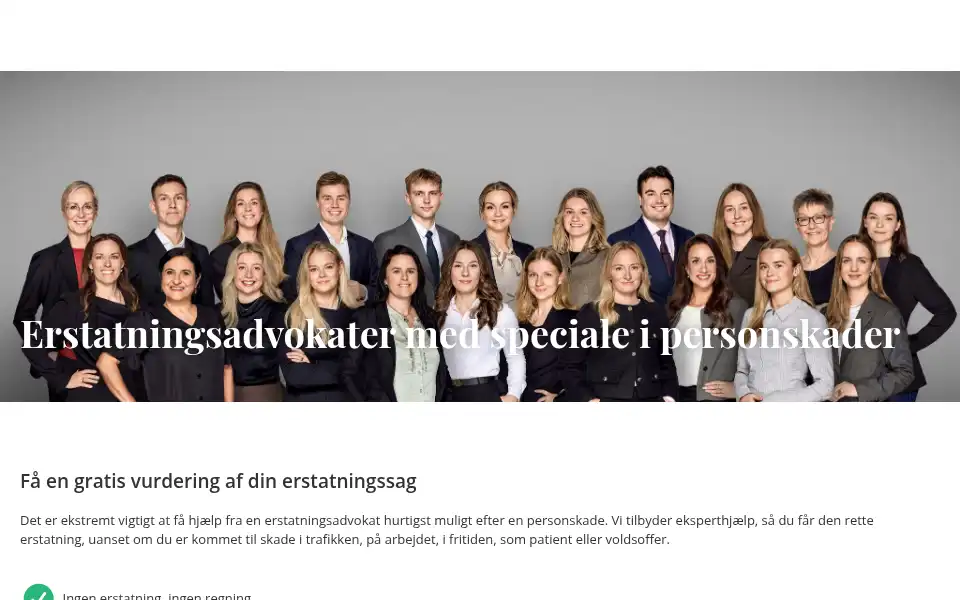 Screenshot of storetorv-erstatningsadvokater.dk