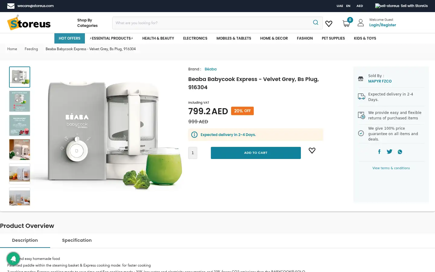 Screenshot of storeus.com