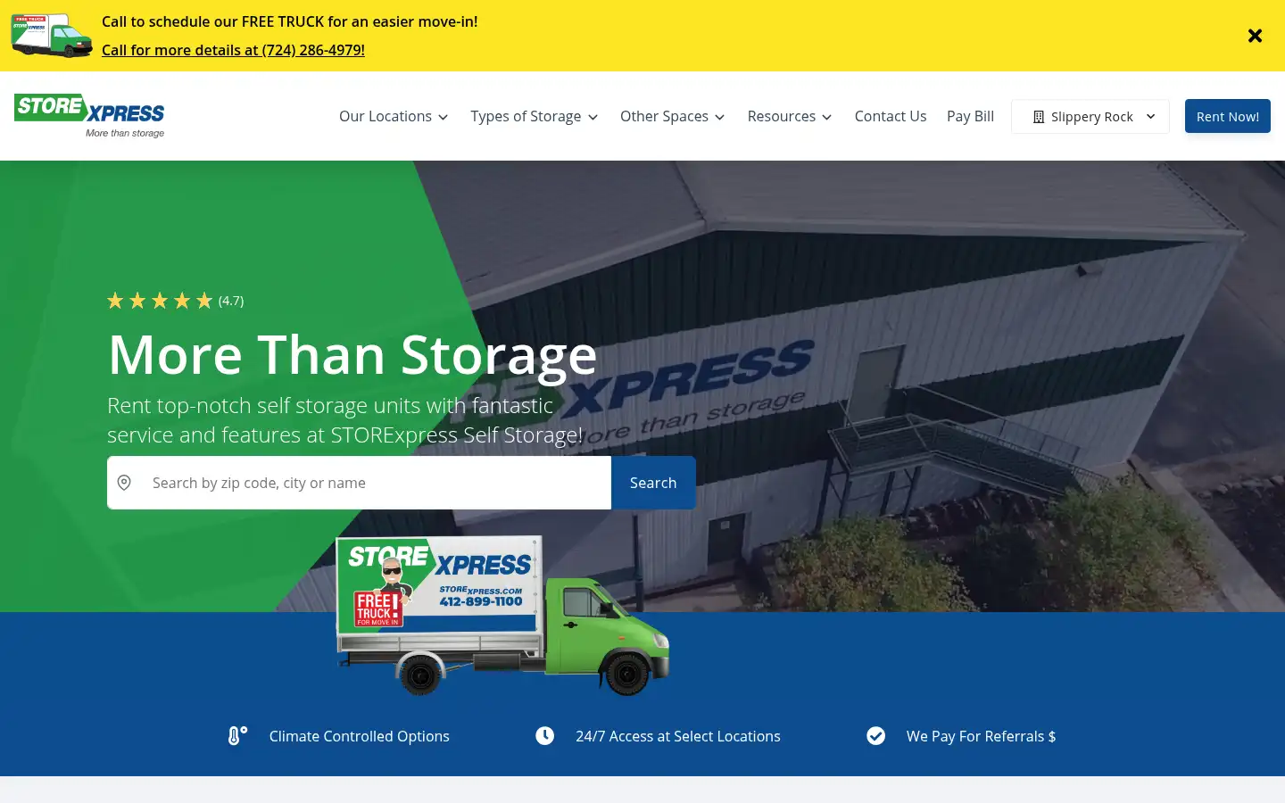 Screenshot of storexpressselfstorage.com