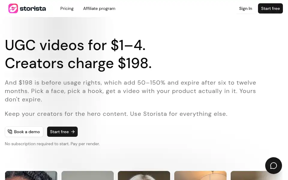 Screenshot of storista.io