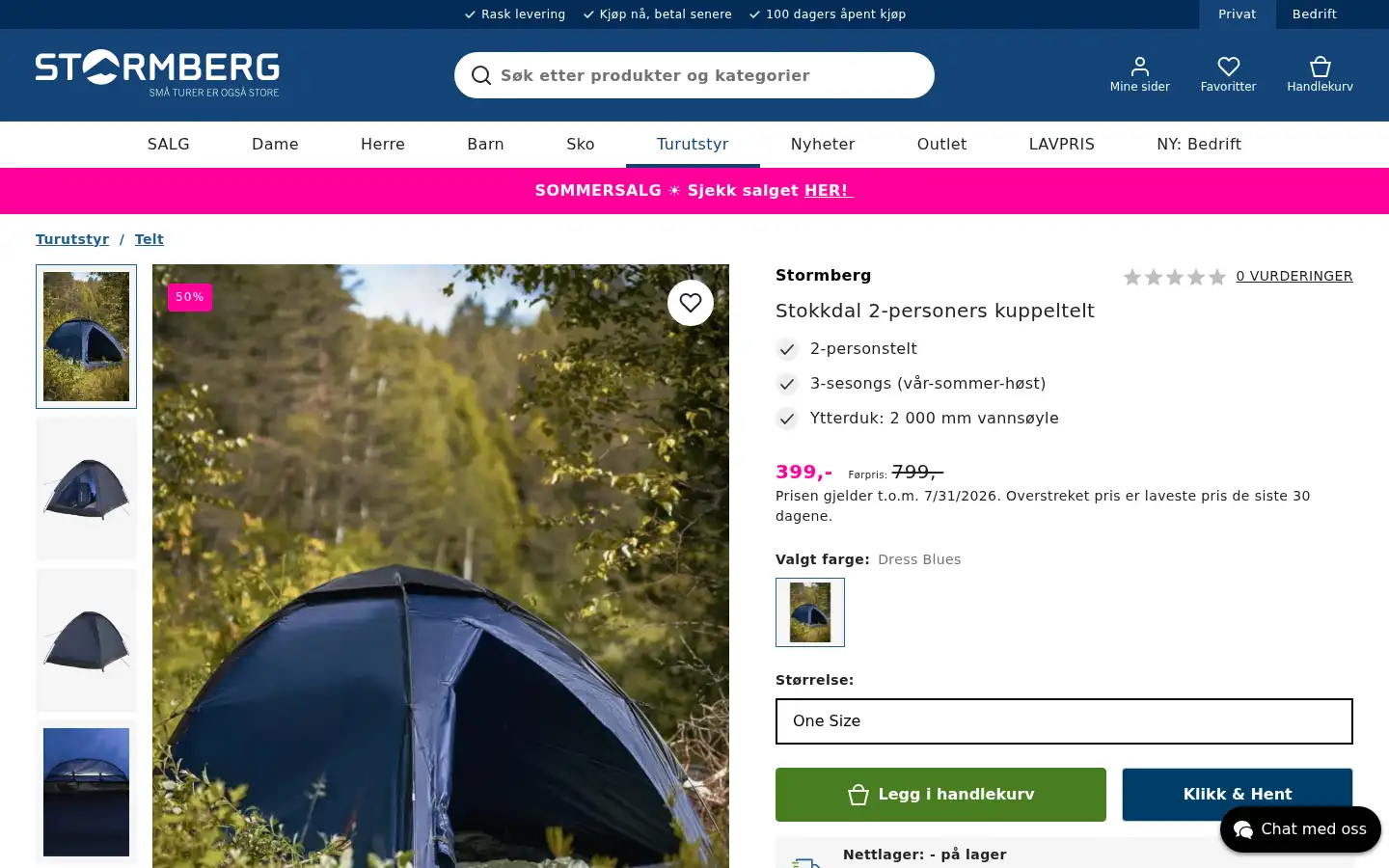 Screenshot of stormberg.com
