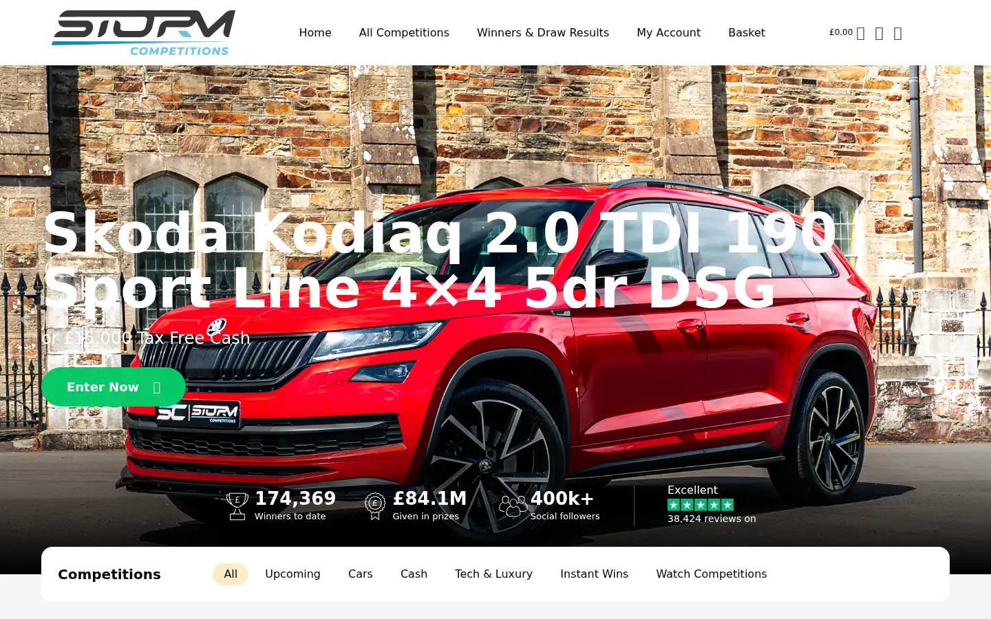 Screenshot of stormcompetitions.co.uk