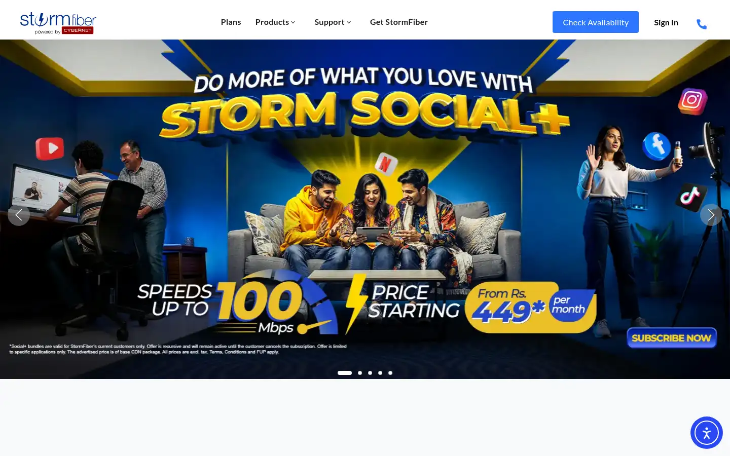 Screenshot of stormfiber.com
