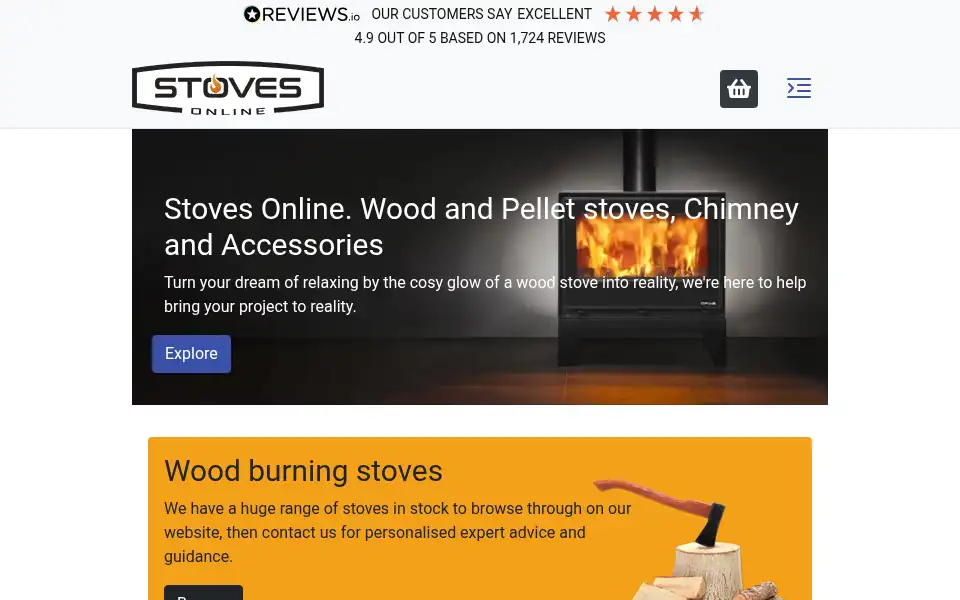 Screenshot of stovesonline.co.uk