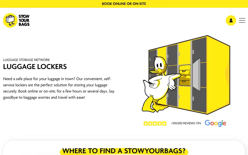Screenshot of stowyourbags.com