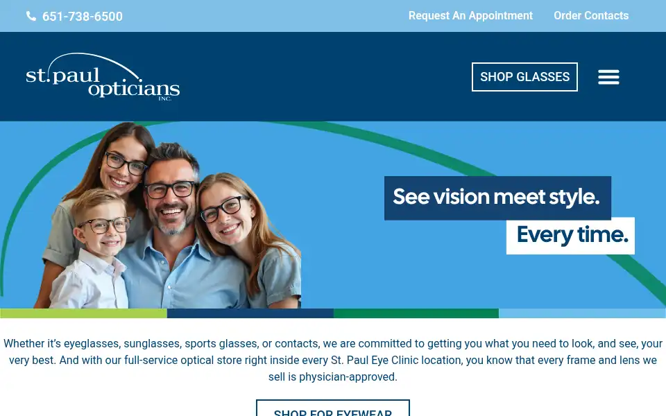 Screenshot of stpaulopticians.com