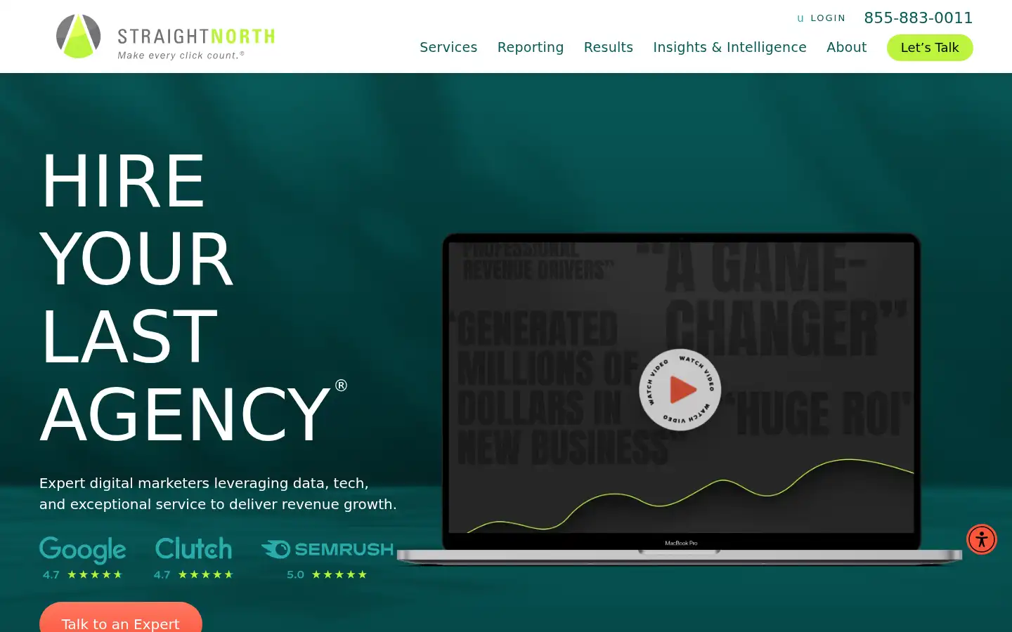 Screenshot of straightnorth.com