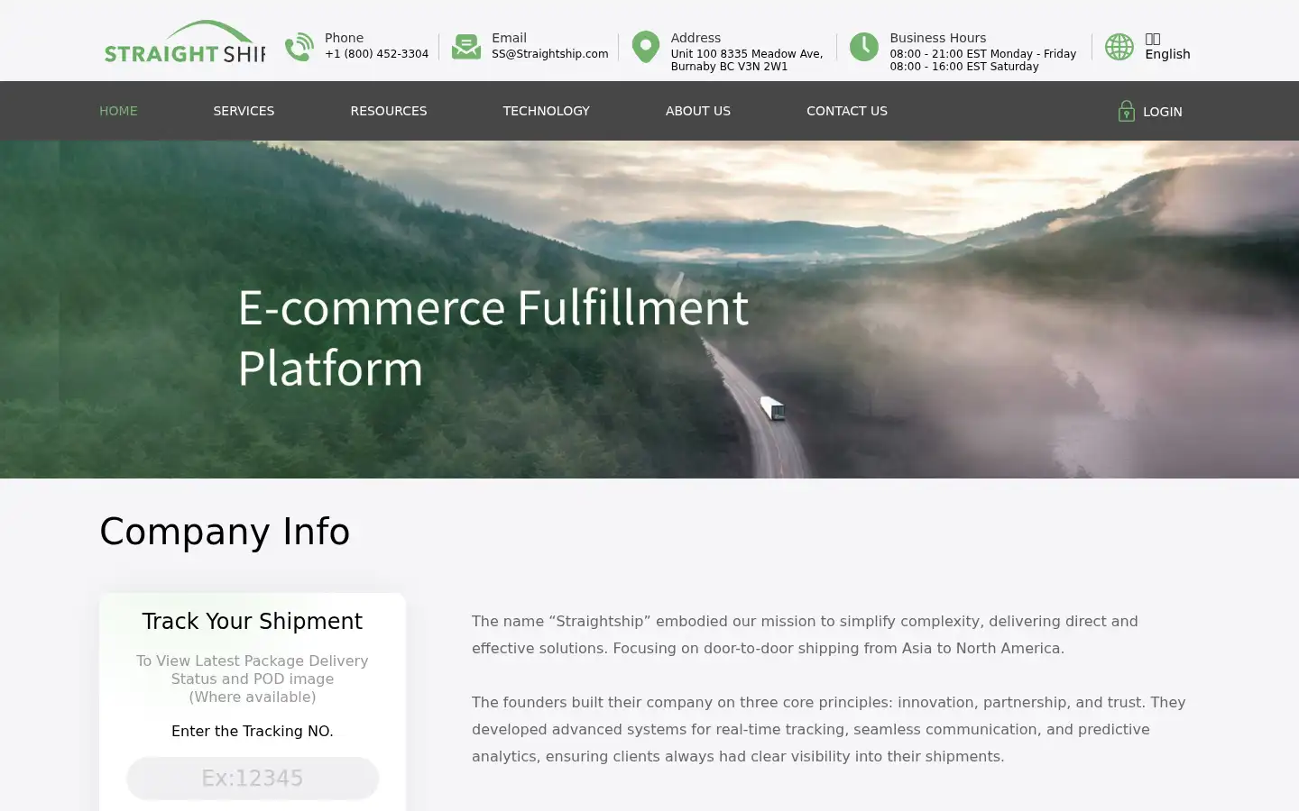 Screenshot of straightship.com