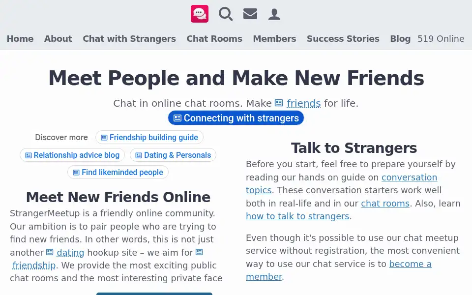Screenshot of strangermeetup.com