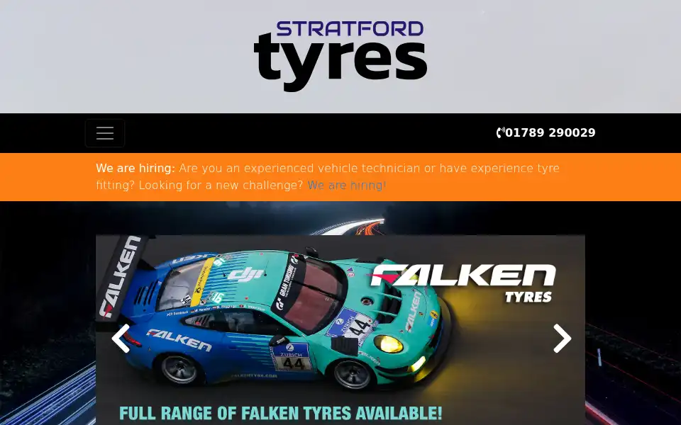 Screenshot of stratfordtyres.co.uk