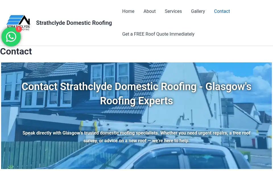 Screenshot of strathclydedomesticroofing.co.uk