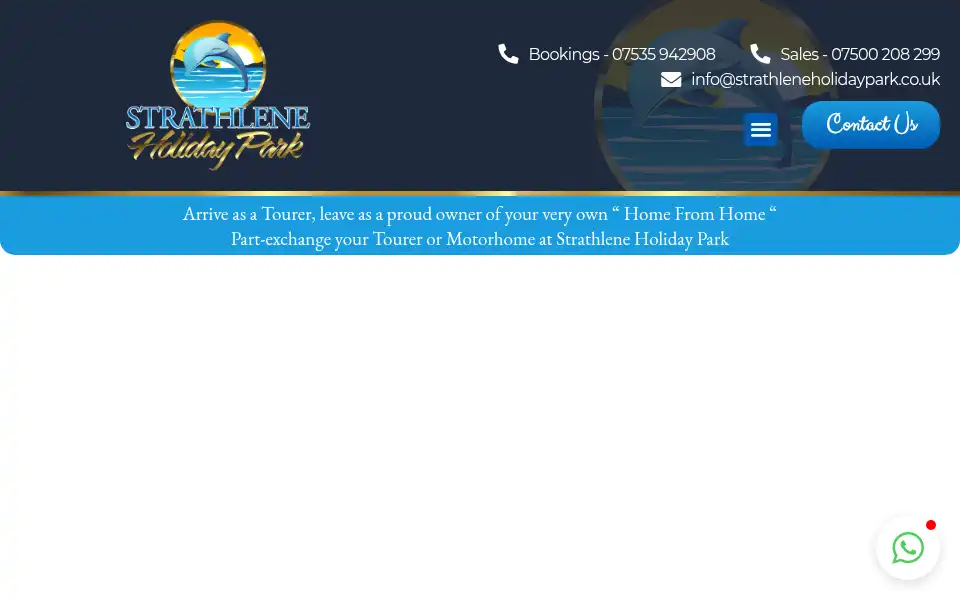 Screenshot of strathleneholidaypark.co.uk