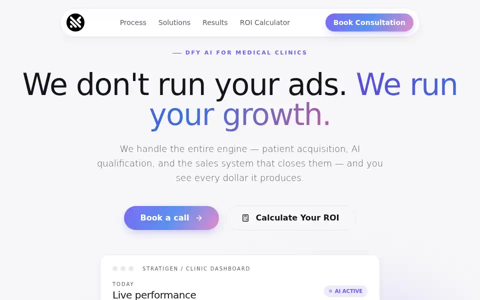 Screenshot of stratigen.ai