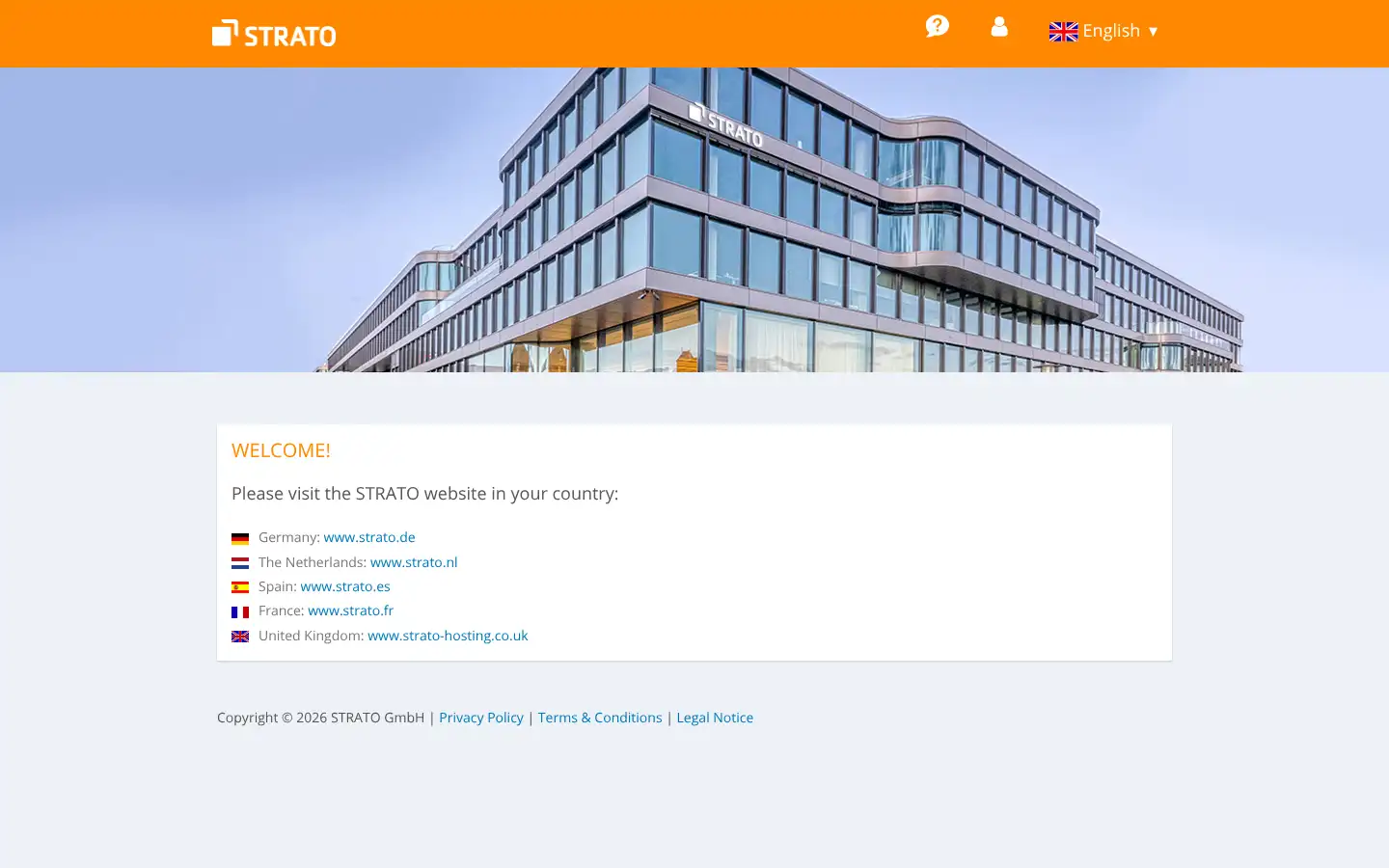 Screenshot of strato.com