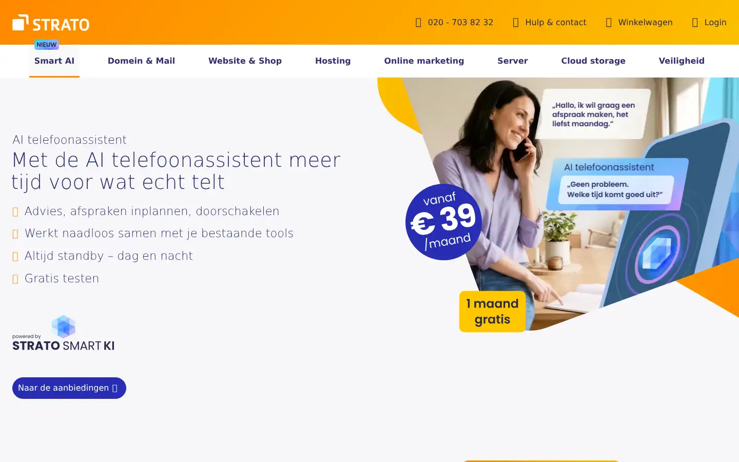 Screenshot of strato.nl