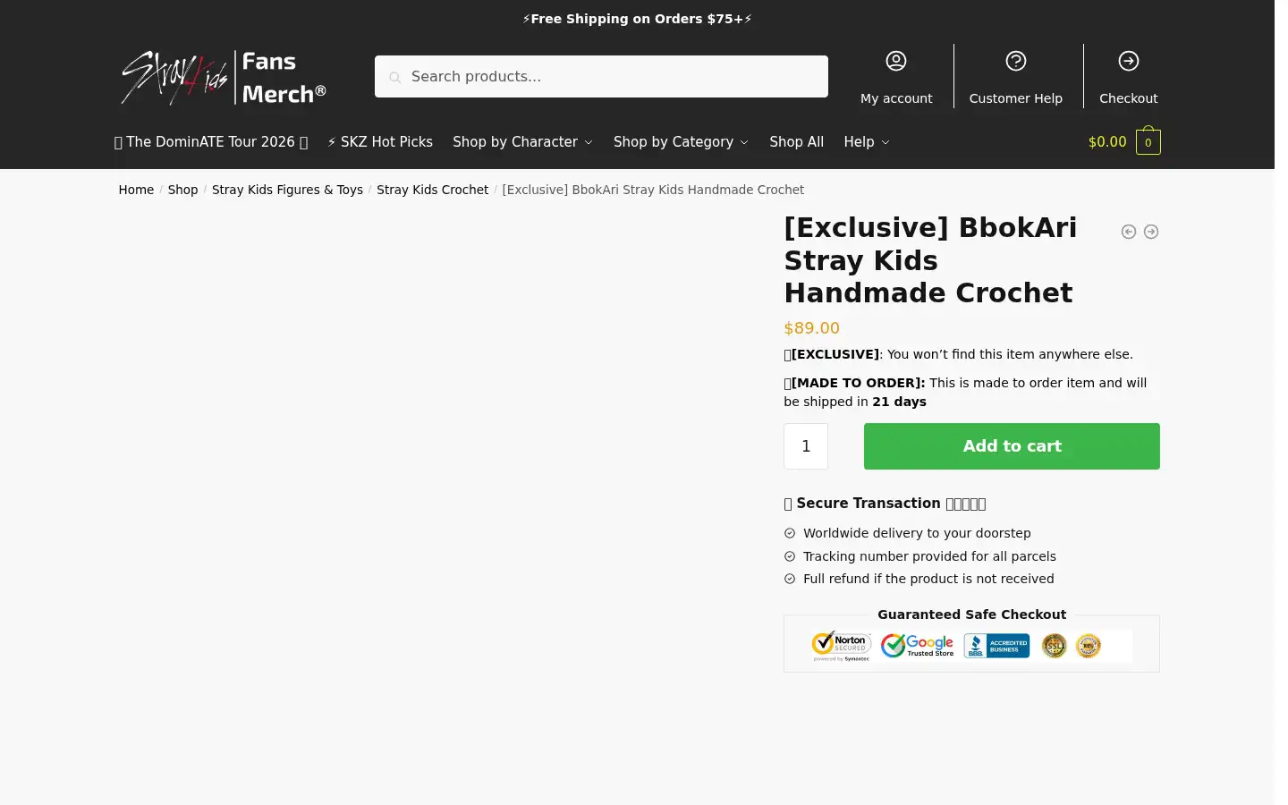 Screenshot of straykids.store