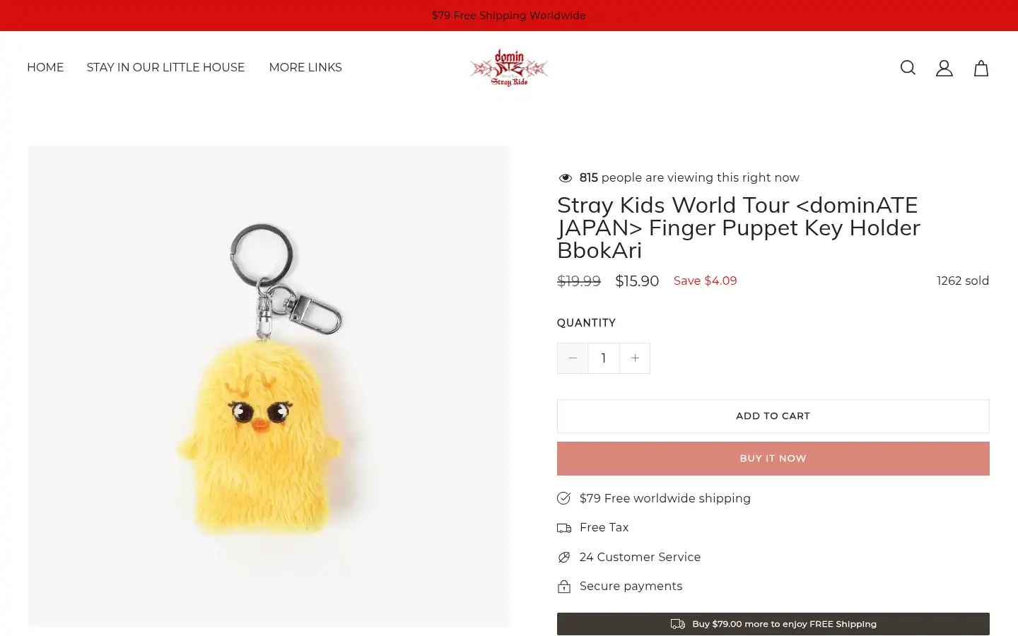 Screenshot of straykidsofficialstore.com