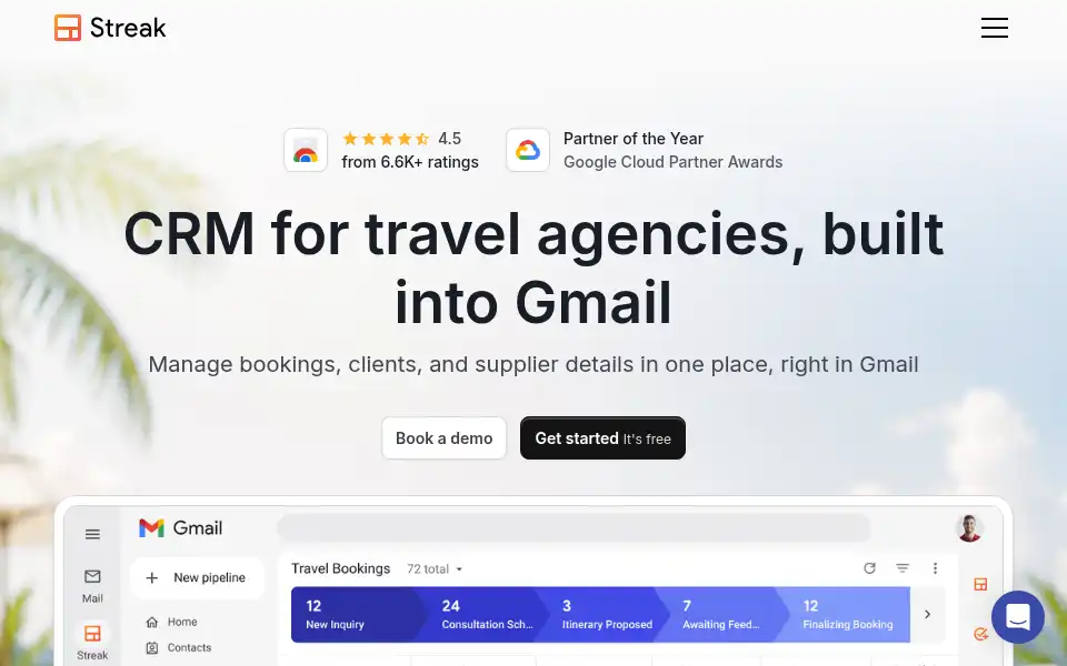Screenshot of streak.com