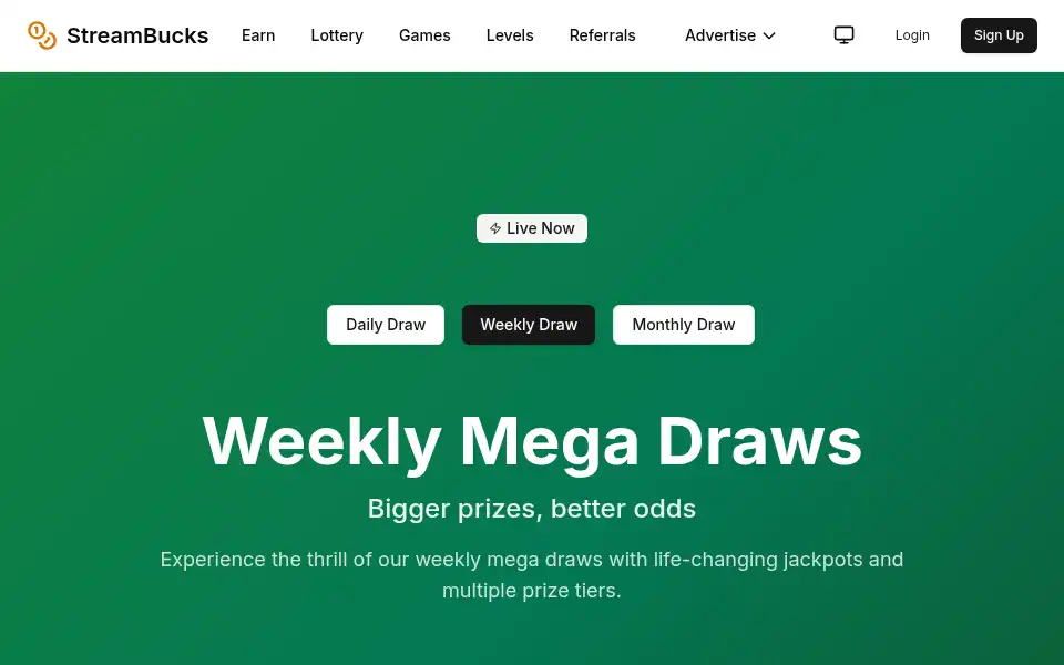 Screenshot of streambucks.io
