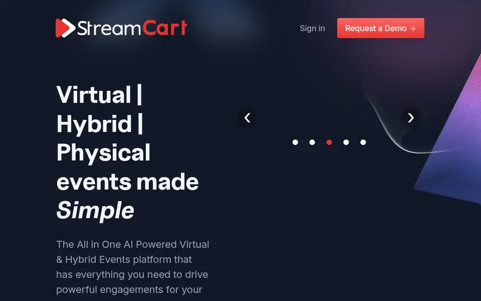Screenshot of streamcart.com