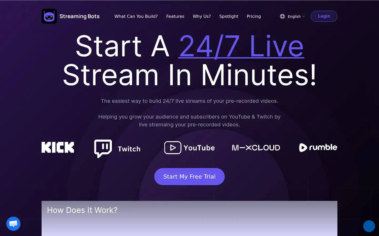 Screenshot of streamingbots.com