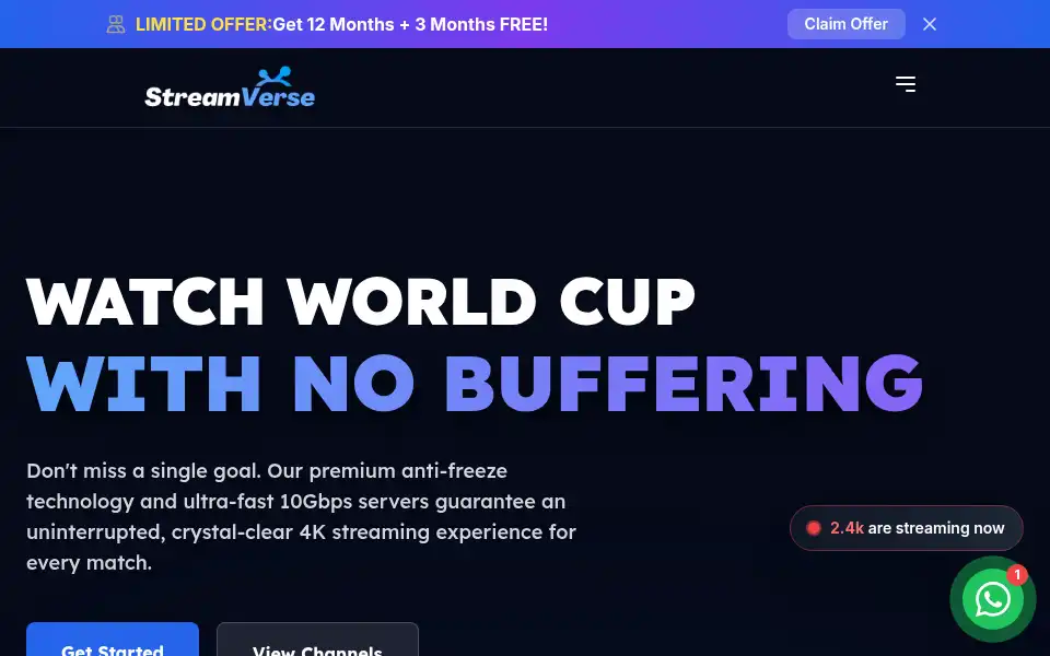 Screenshot of streamversetv.com