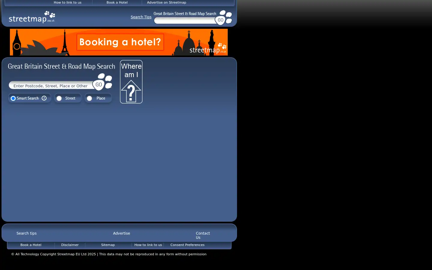 Screenshot of streetmap.co.uk